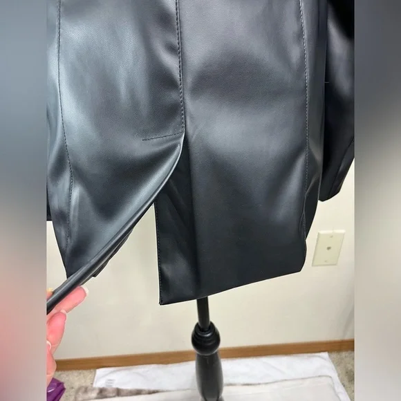 NWT Laundry By Shelli Segal Polyurethane Notched Collar Single Button Blazer S - Picture 7 of 15